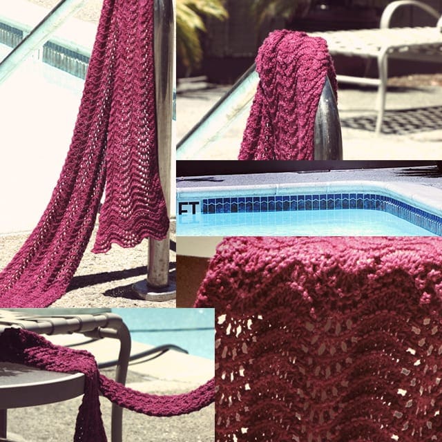 Pink Feather and Fan Summer Lace Scarf