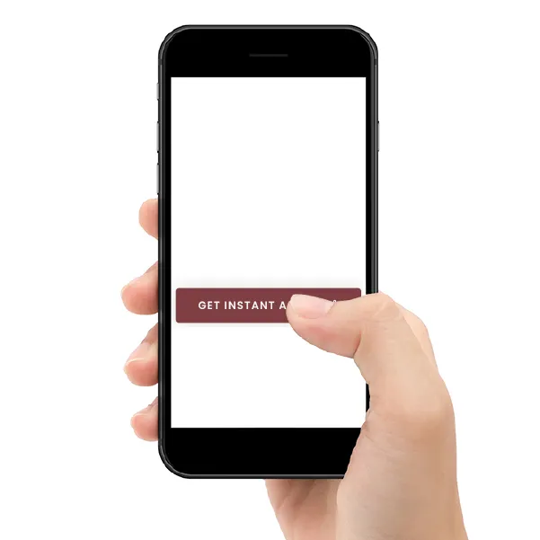 Hand holding iPhone clicking Get Access button